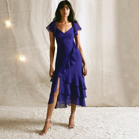 Nanette Lepore Flutter Dress in Cobalt - Picture 1 of 13
